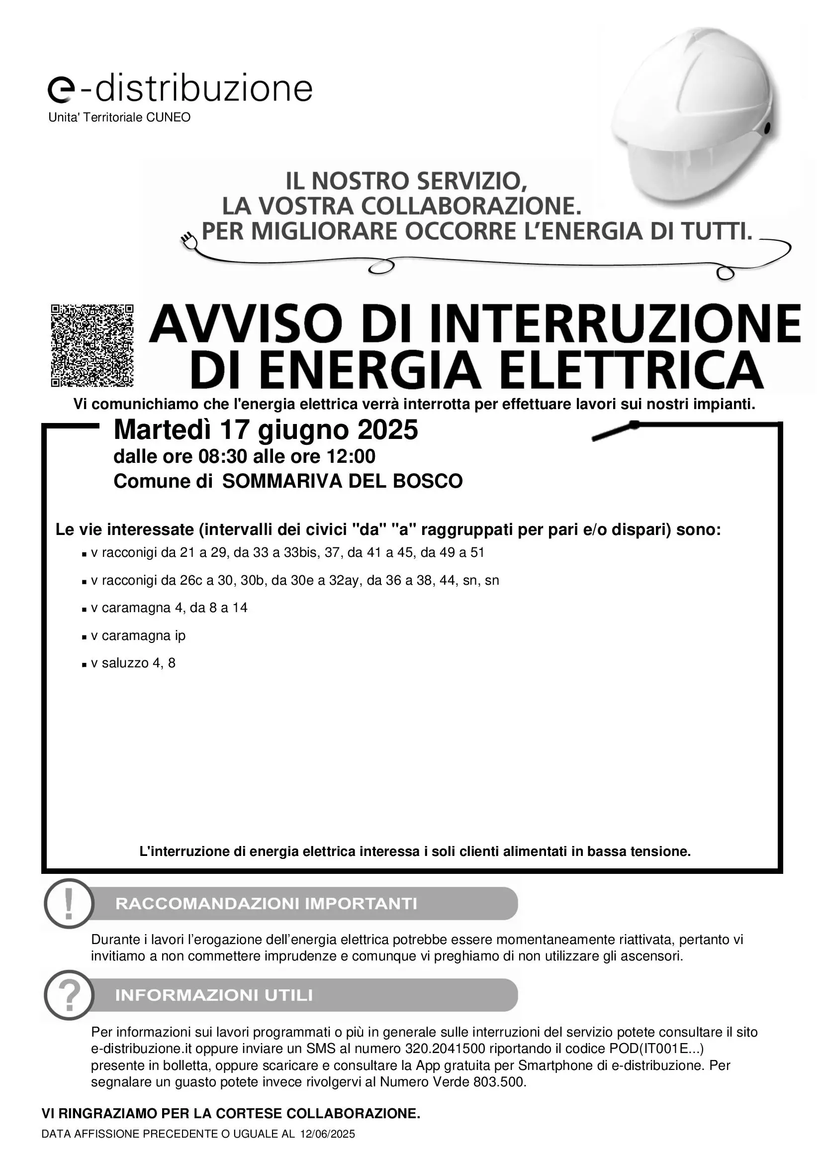 interruzione energia elettrica