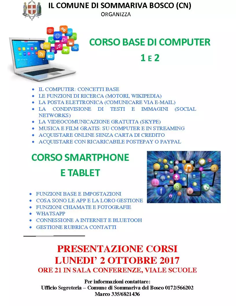 CORSO BASE DI COMPUTER 1 E 2 E CORSO SMARTPHONE