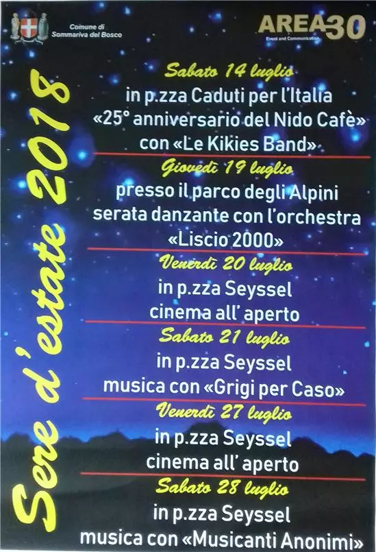 SERE D'ESTATE 2018 - LUGLIO